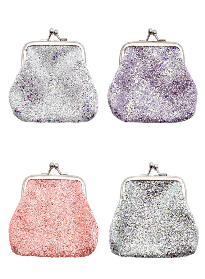 Wuyituart 4 Pack 3 Inch Glitter Coin Purse Small Kiss Lock Change Purse Vintage Coin Wallet for Women - Image 1